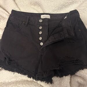 black high rise jean shorts